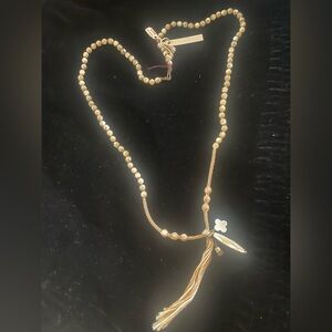 Chan Luu Gold and Cream Beaded charm Necklace